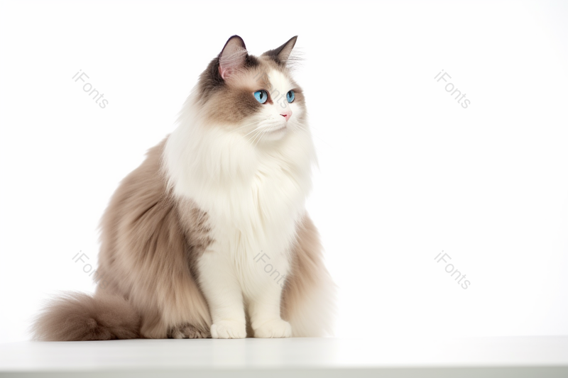 白色背景蓝眼的宠物猫呆萌毛茸茸动物,高清,摄影图,摄影图片,图片大全,摄影图免费下载